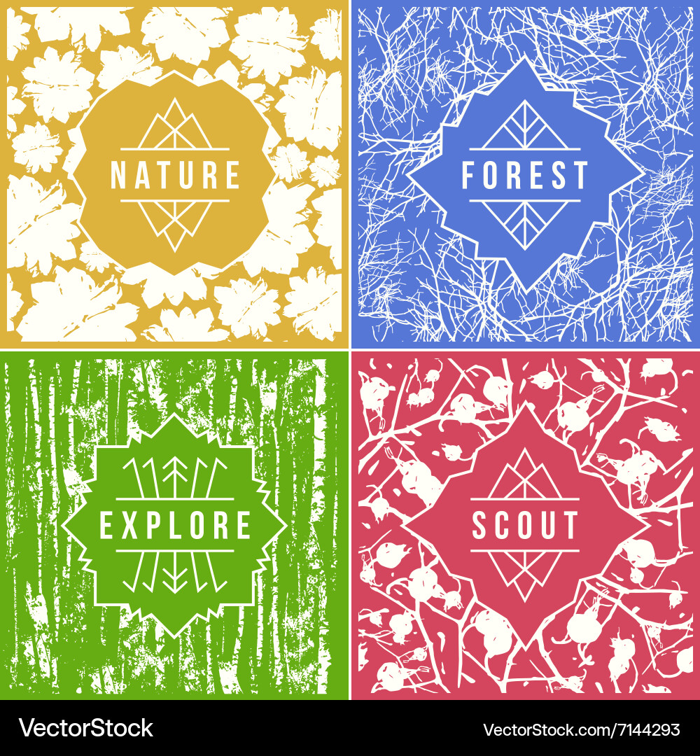 Label design with seamless patterns Vector Image