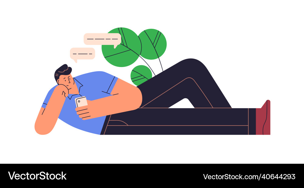 Man texting messages using mobile phone person Man texting messages using mobile phone person vector image