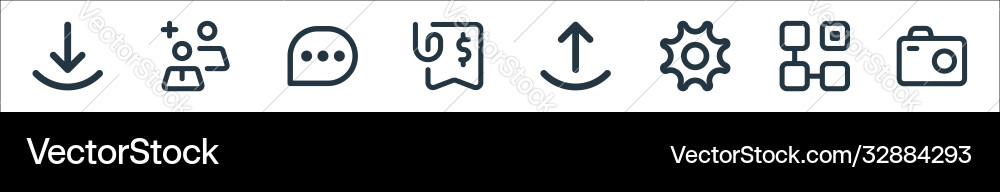 Myicon one line icons linear set quality Vector Image