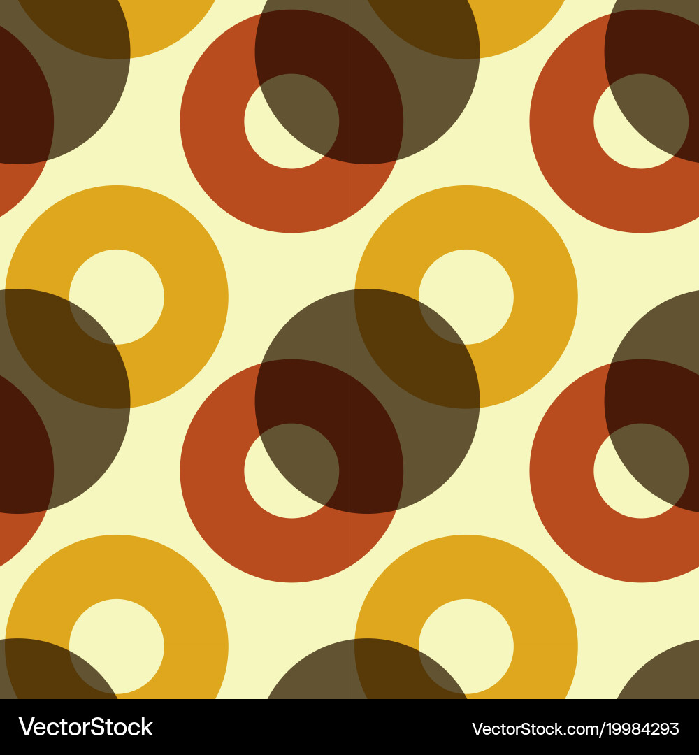 Overlaying color circles seamless pattern vector image