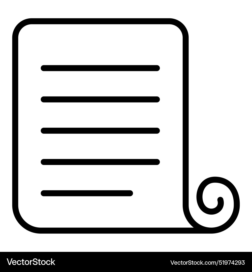 Paper data file document icon in thin line style vector image