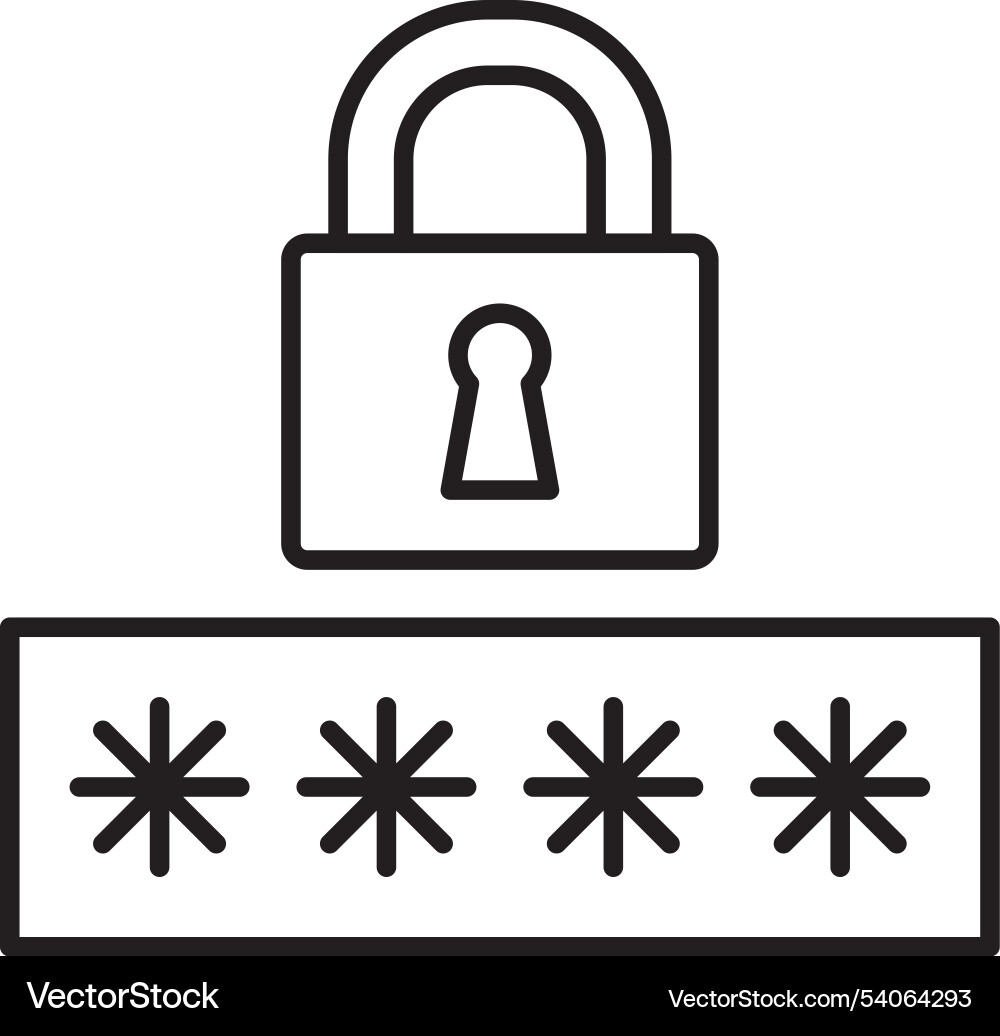 Password line icon design vector image