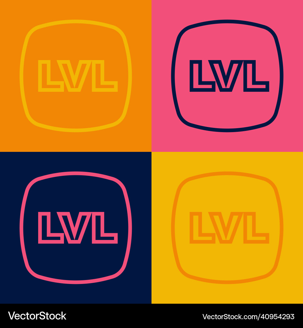 Pop art line level game icon isolated on color Pop art line level game icon isolated on color Vector Image