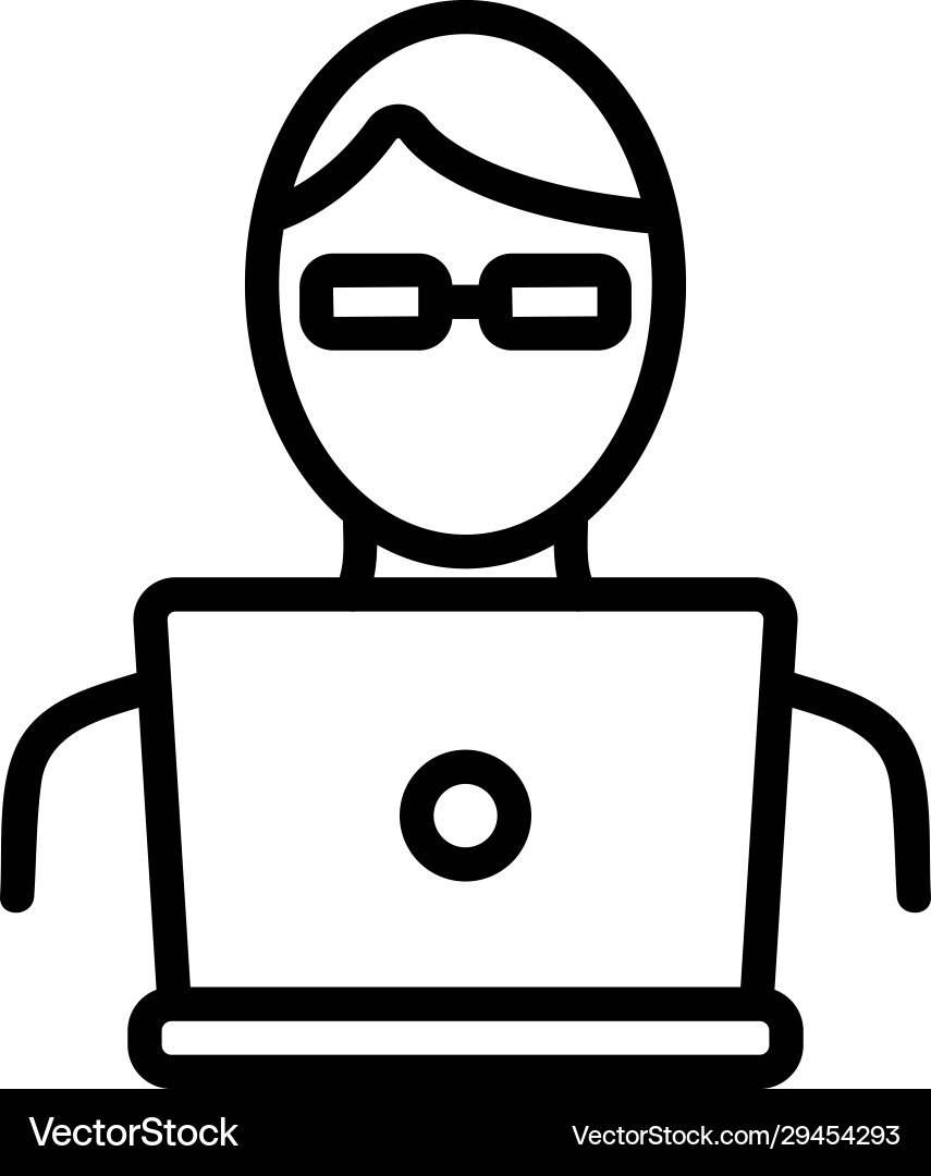 Programmer icon isolated contour symbol Programmer icon isolated contour symbol vector image