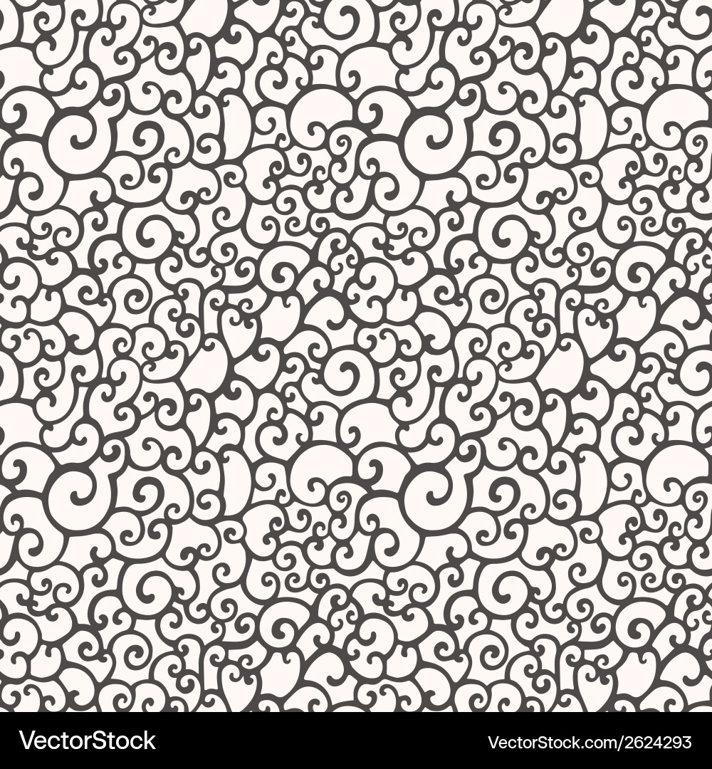 Seamless pattern with abstract doodle curly vector image