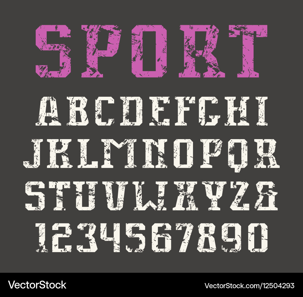 Serif font and numerals in urban style vector image