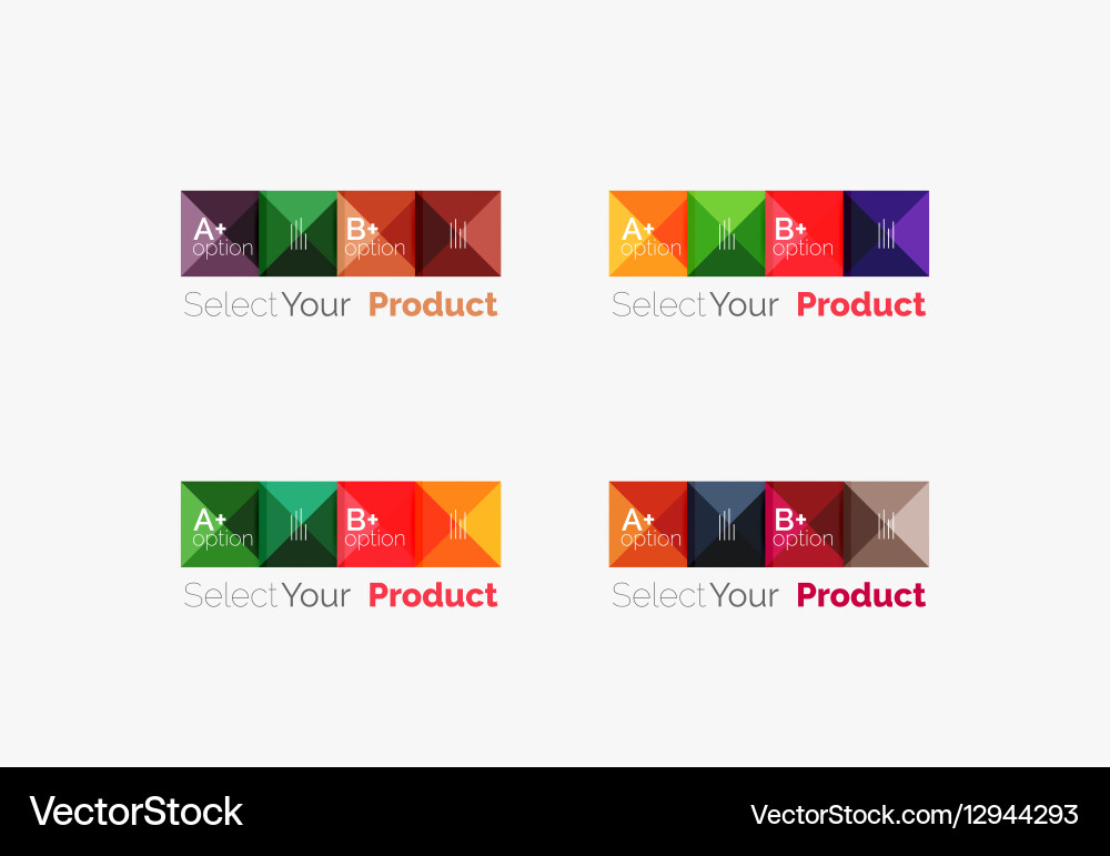 Set of abstract square interface menu navigation Vector Image