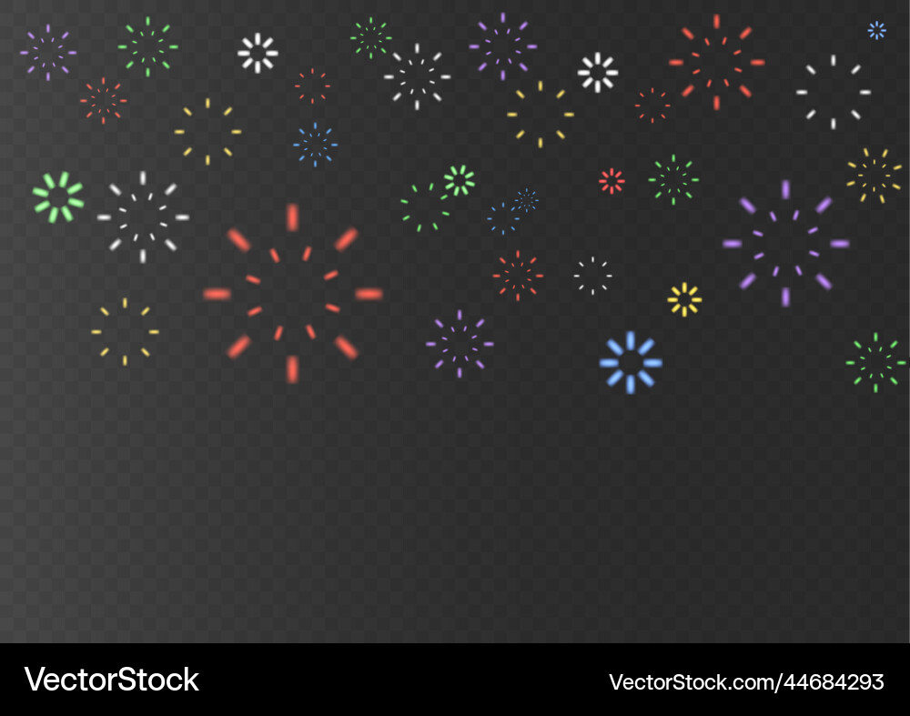 Set of color firework burst firecracker explosion vector image