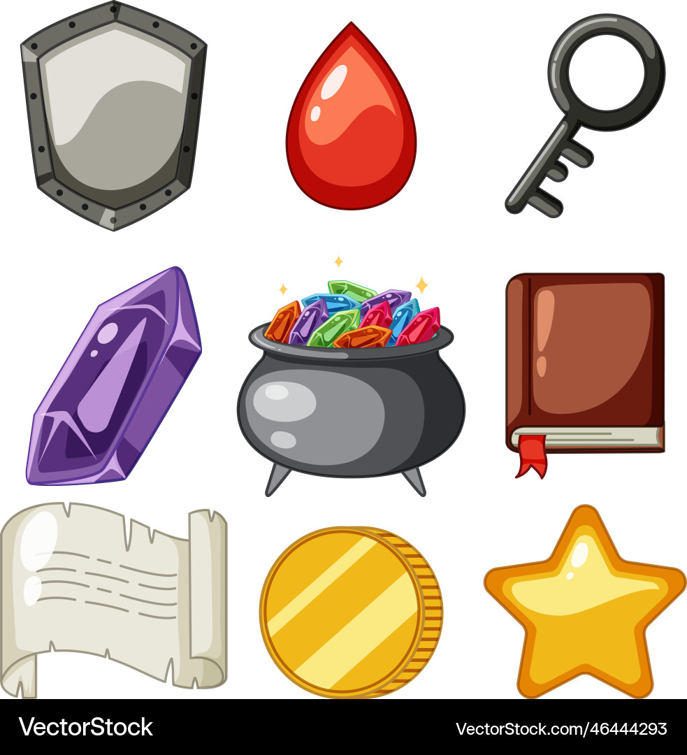 Set of game elements Set of game elements vector image