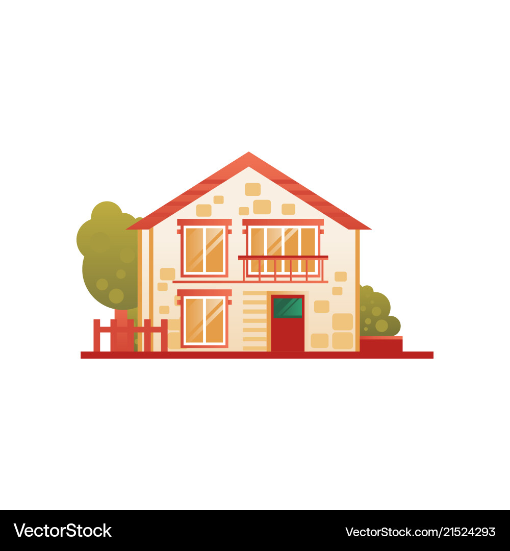 Suburban private house front view Suburban private house front view vector image