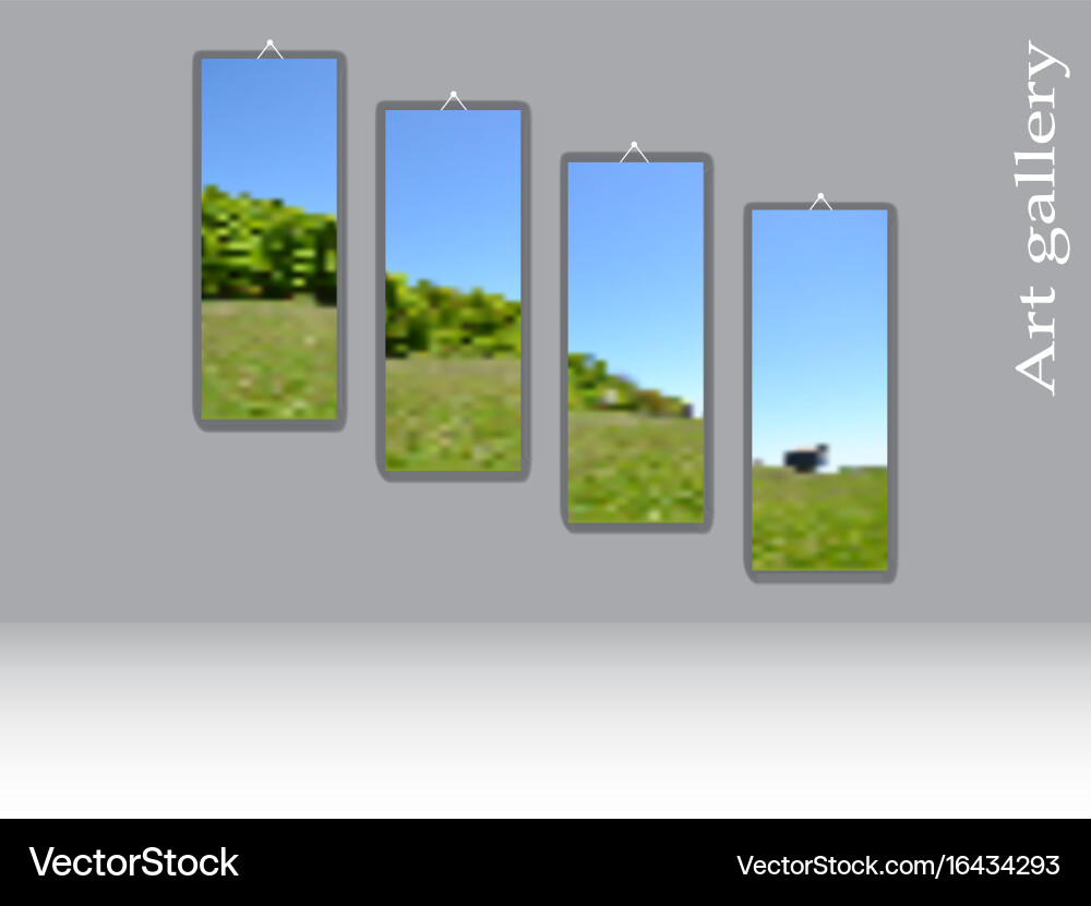 Triptych template three clean vertical canvases vector image