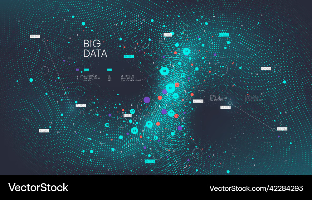 Visualization of digital clouds particular wave Visualization of digital clouds particular wave Vector Image