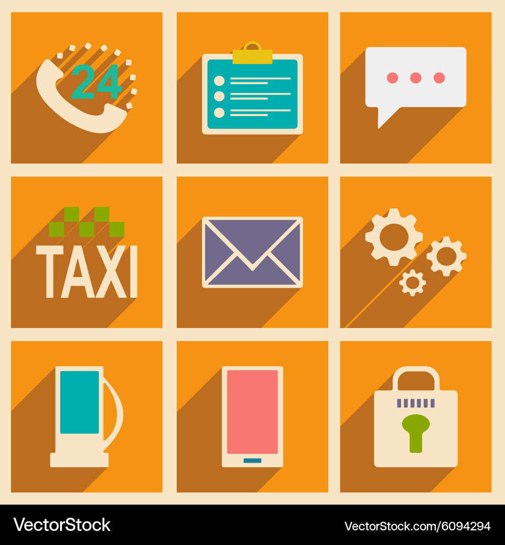 Flat with shadow concept and mobile application Vector Image
