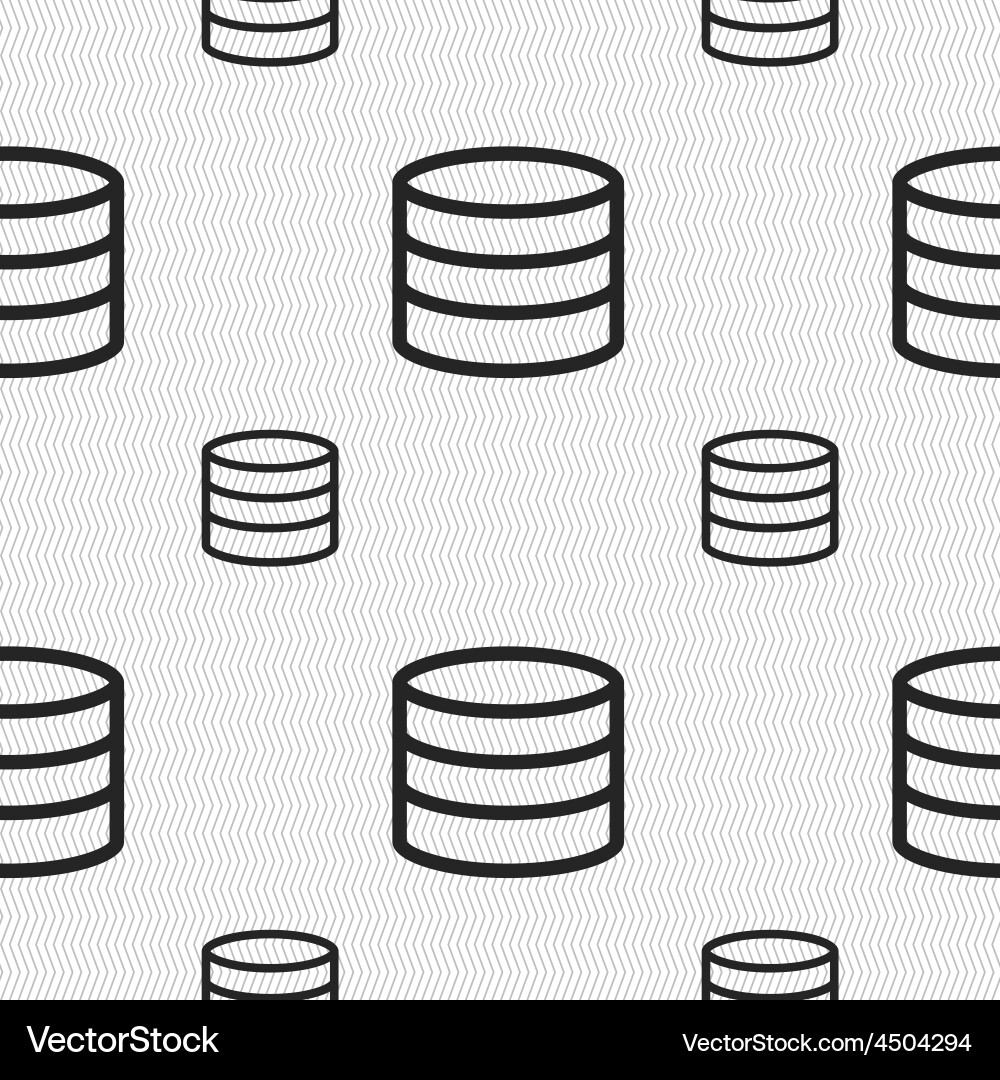 Hard disk and database icon sign seamless pattern Vector Image