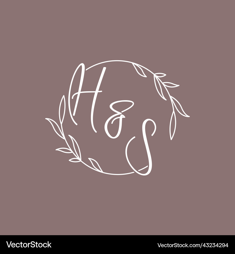 Hs wedding initials monogram logo ideas Royalty Free Vector