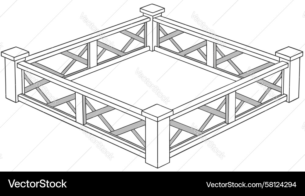 Isometric Truss Framework Structure Vector Image