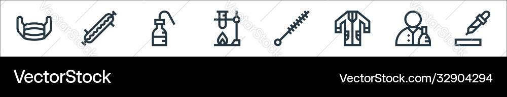 Laboratory line icons linear set quality Vector Image
