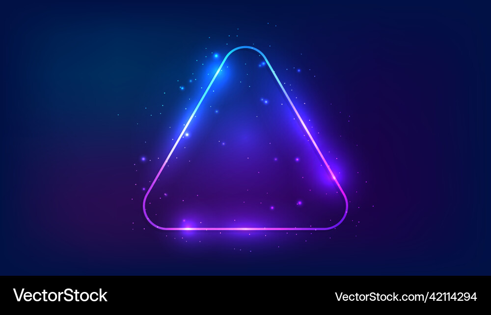 Neon frame with shining effects and sparkles vector image