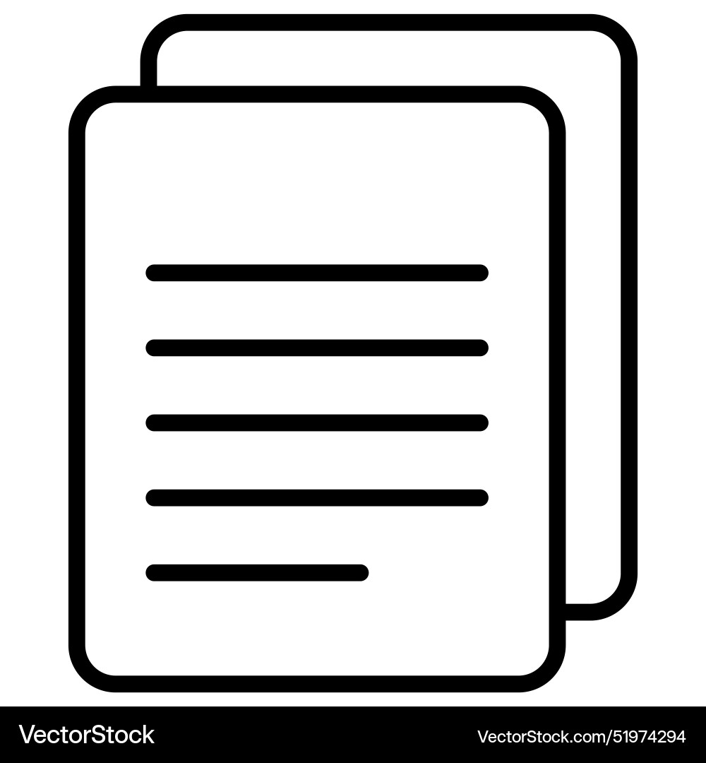 Paper data file document icon in thin line style vector image