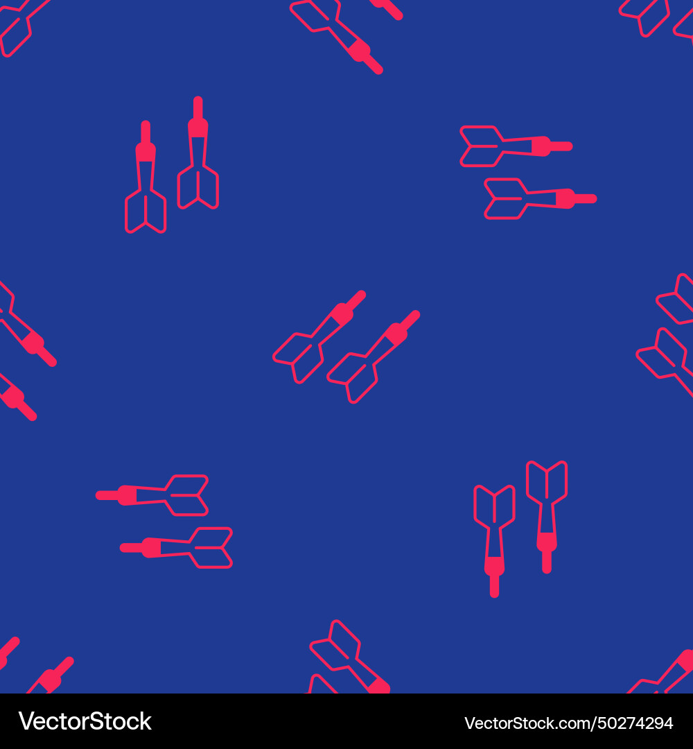 Red dart arrow icon isolated seamless pattern Vector Image