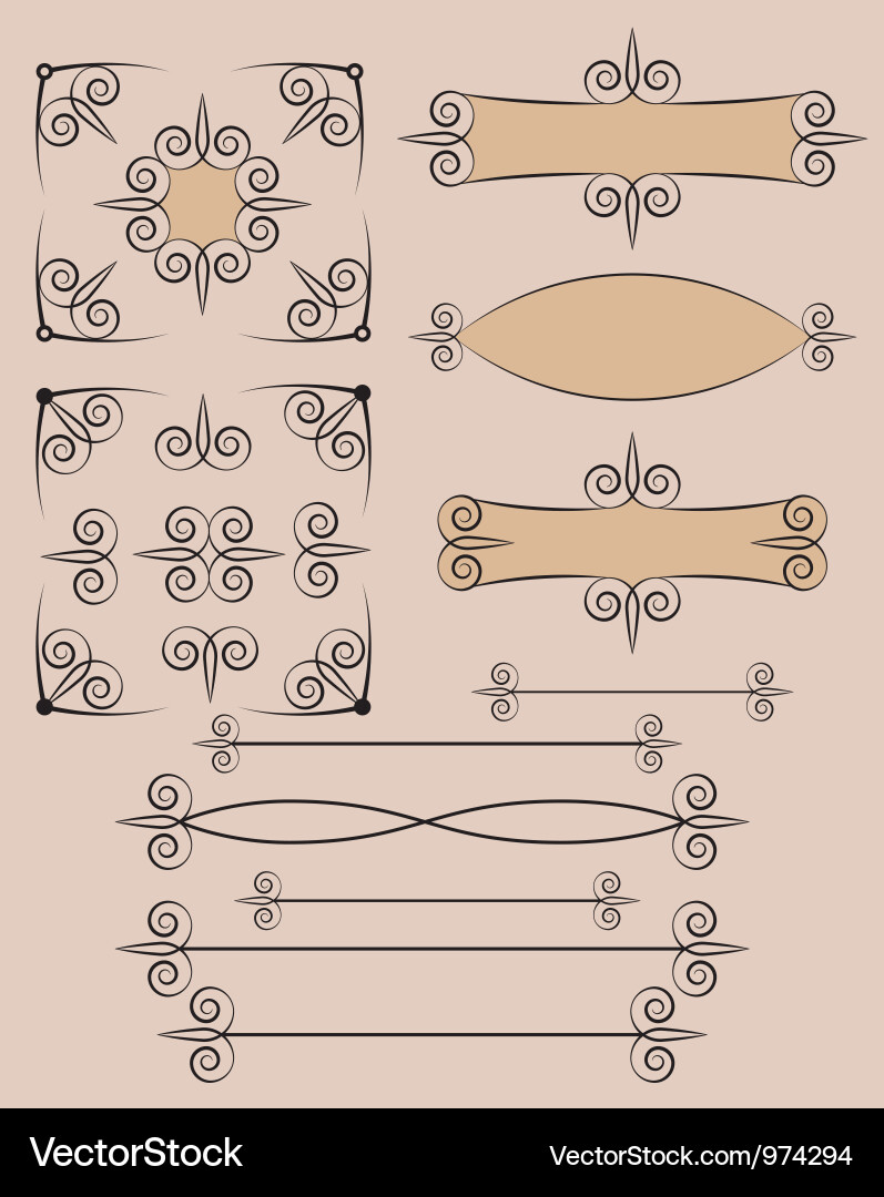 Retro typographic design elements vector image
