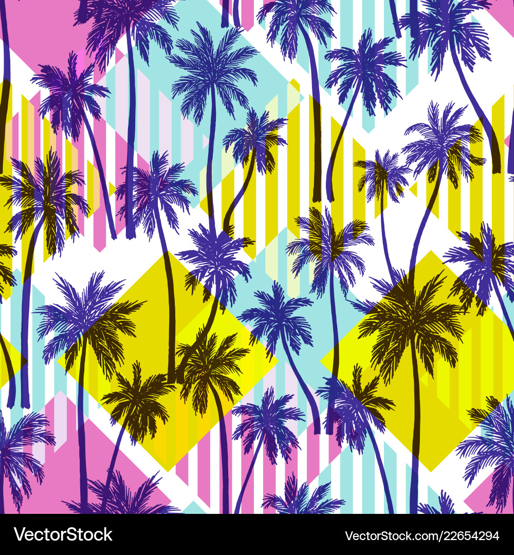Seamless pattern with palm trees Seamless pattern with palm trees vector image