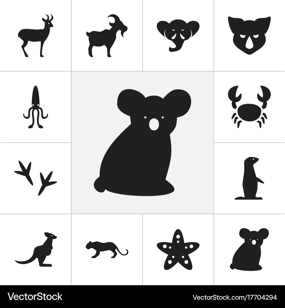 Set of 12 editable zoo icons includes symbols vector image