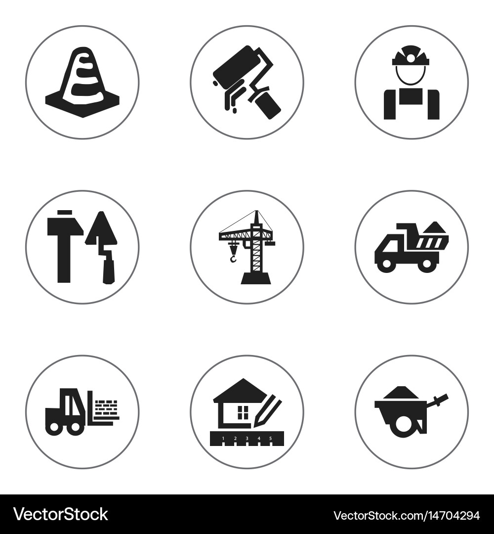 Set of 9 editable structure icons includes Vector Image