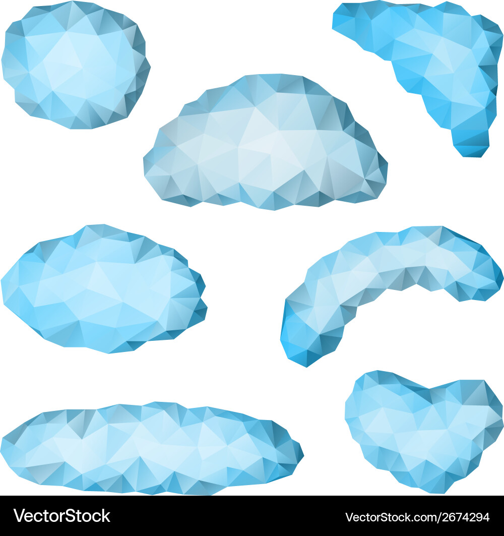 Set of triangular clouds vector image