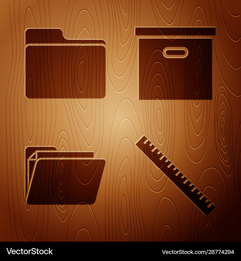 Set ruler document folder Set ruler document folder Vector Image