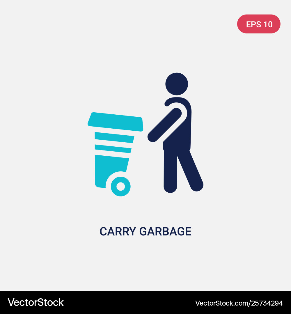 Two color carry garbage icon from behavior Two color carry garbage icon from behavior vector image