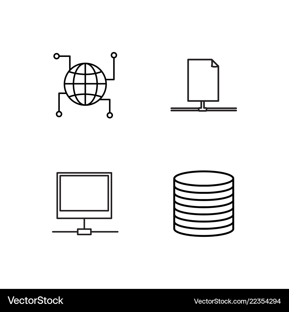 Web simple outlined icons set vector image