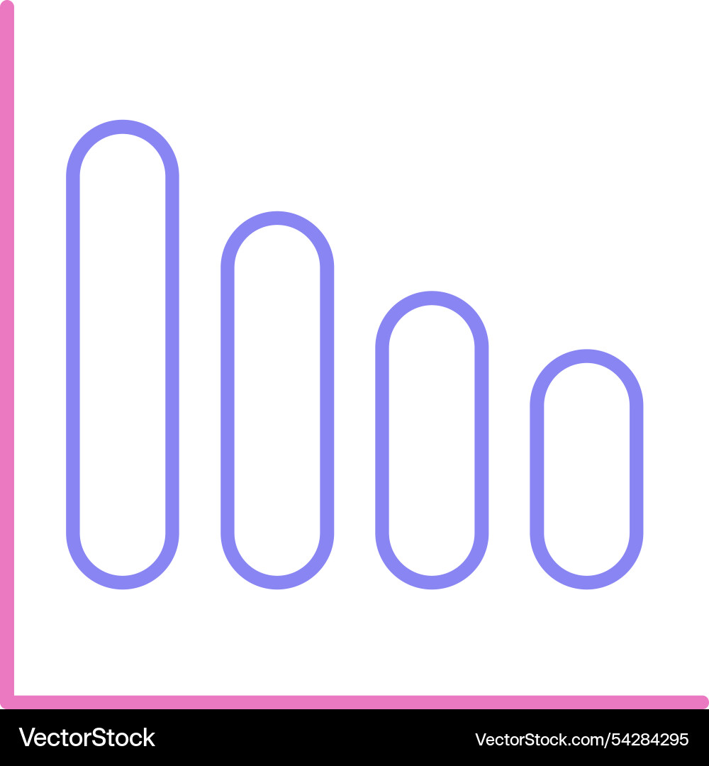 Bar chart line two colour icon Vector Image