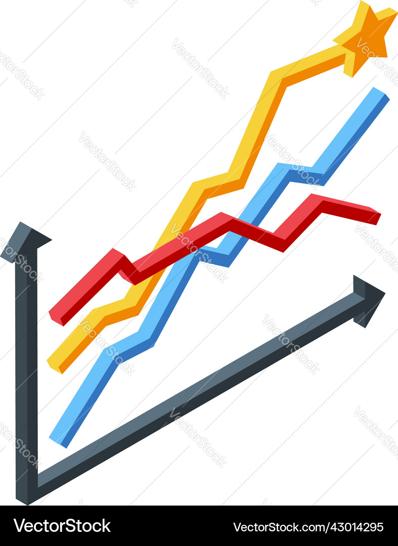 Benchmark graph chart icon isometric Benchmark graph chart icon isometric Vector Image