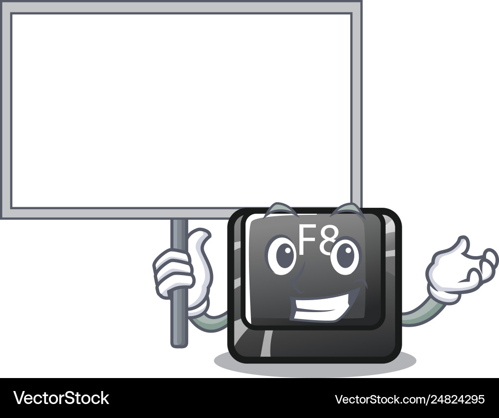 Bring board button f8 in shape character vector image