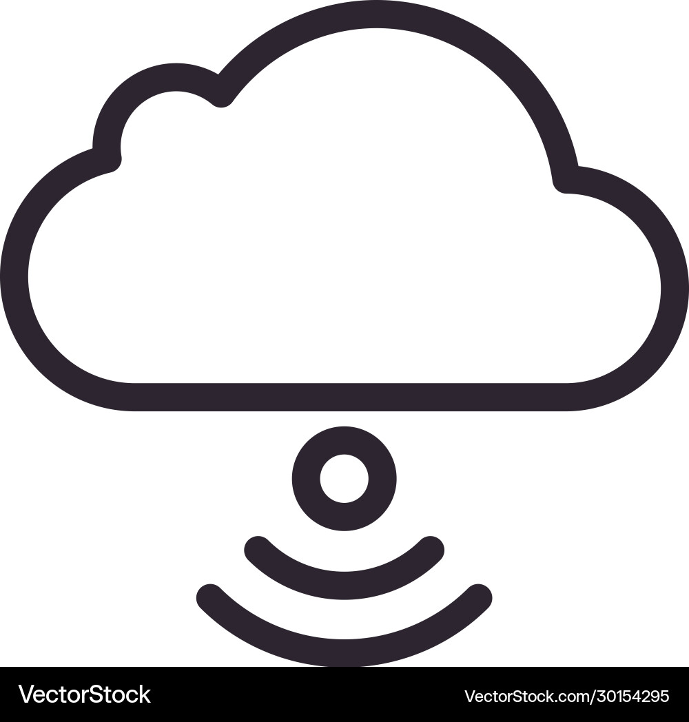 Cloud computing with wifi signal line style icon vector image