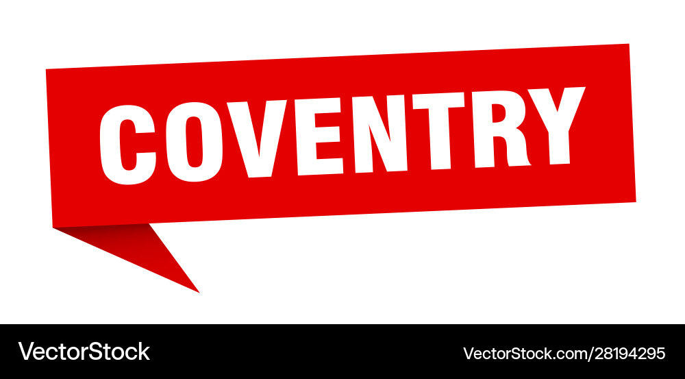 Coventry sticker red signpost pointer Vector Image