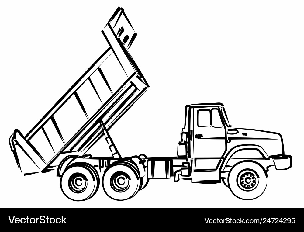 Dump Truck Sketch Vector Image