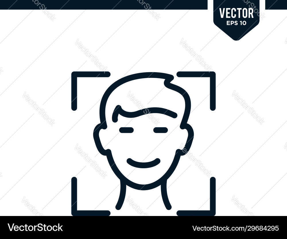 Face recognition or detection icon Face recognition or detection icon Vector Image