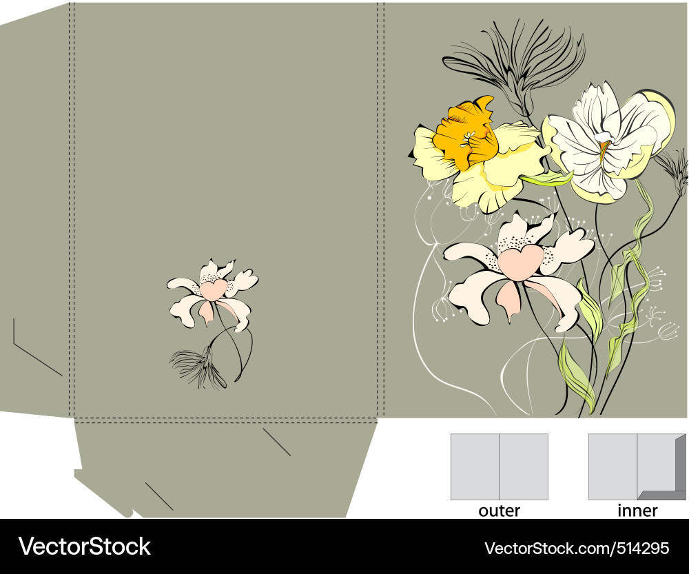 Floral Folder Template vector image