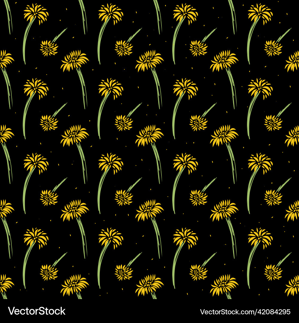 Fluffy Dandelion Pattern Vector Image