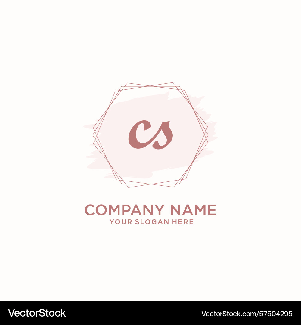 Handwriting initial cs logo with brush Vector Image