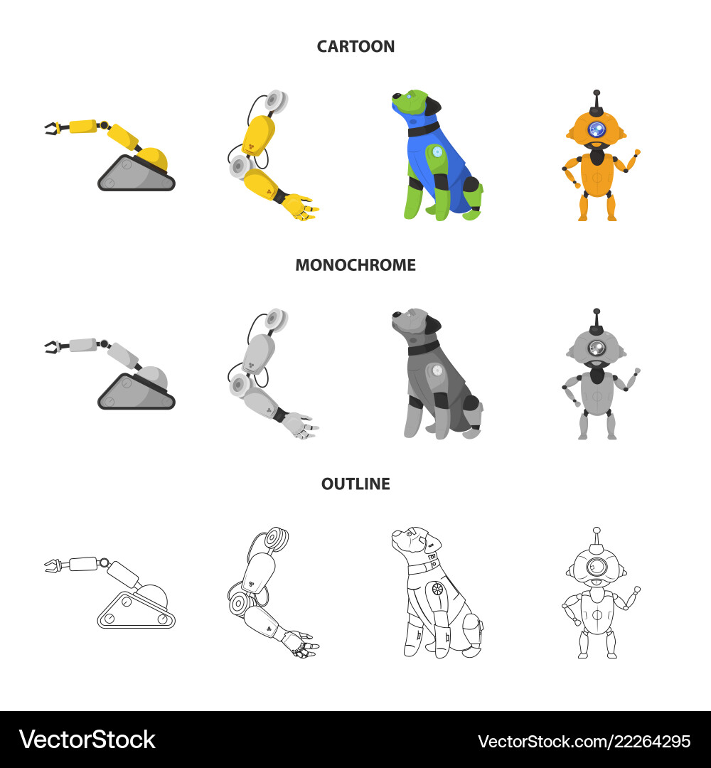 Isolated object of robot and factory sign Isolated object of robot and factory sign vector image
