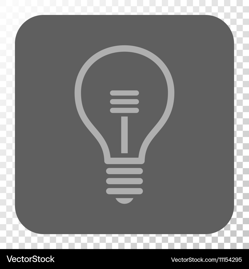 Lamp bulb rounded square button vector image