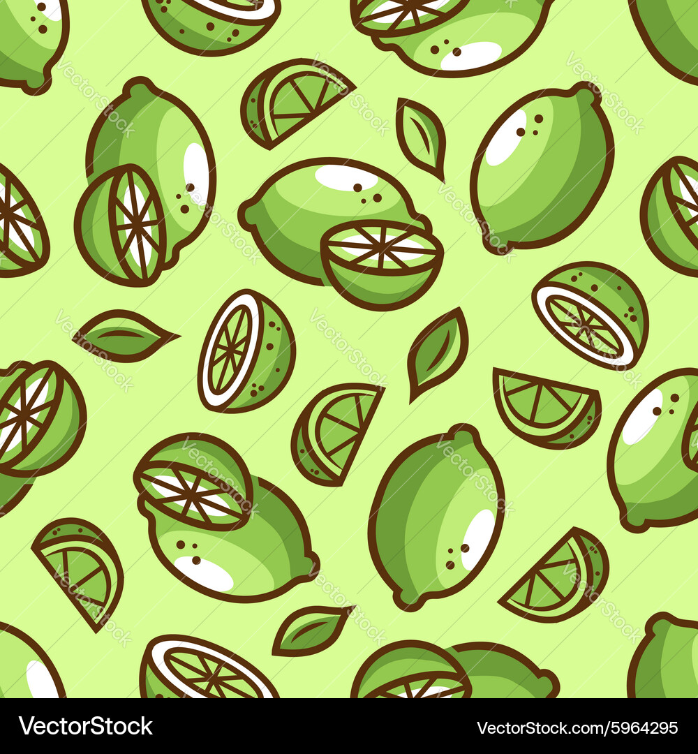 Lime Slice Pattern vector image