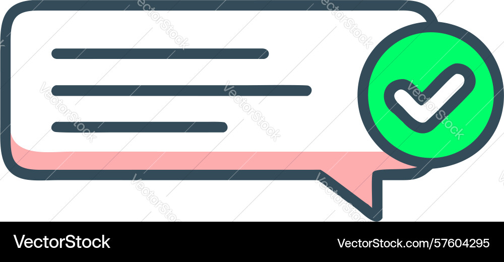 Message box checkmark icon confirmed vector image