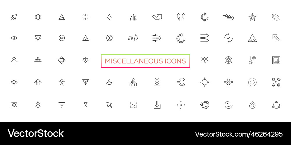 Miscellaneous icons- thin line web icon set Miscellaneous icons- thin line web icon set vector image