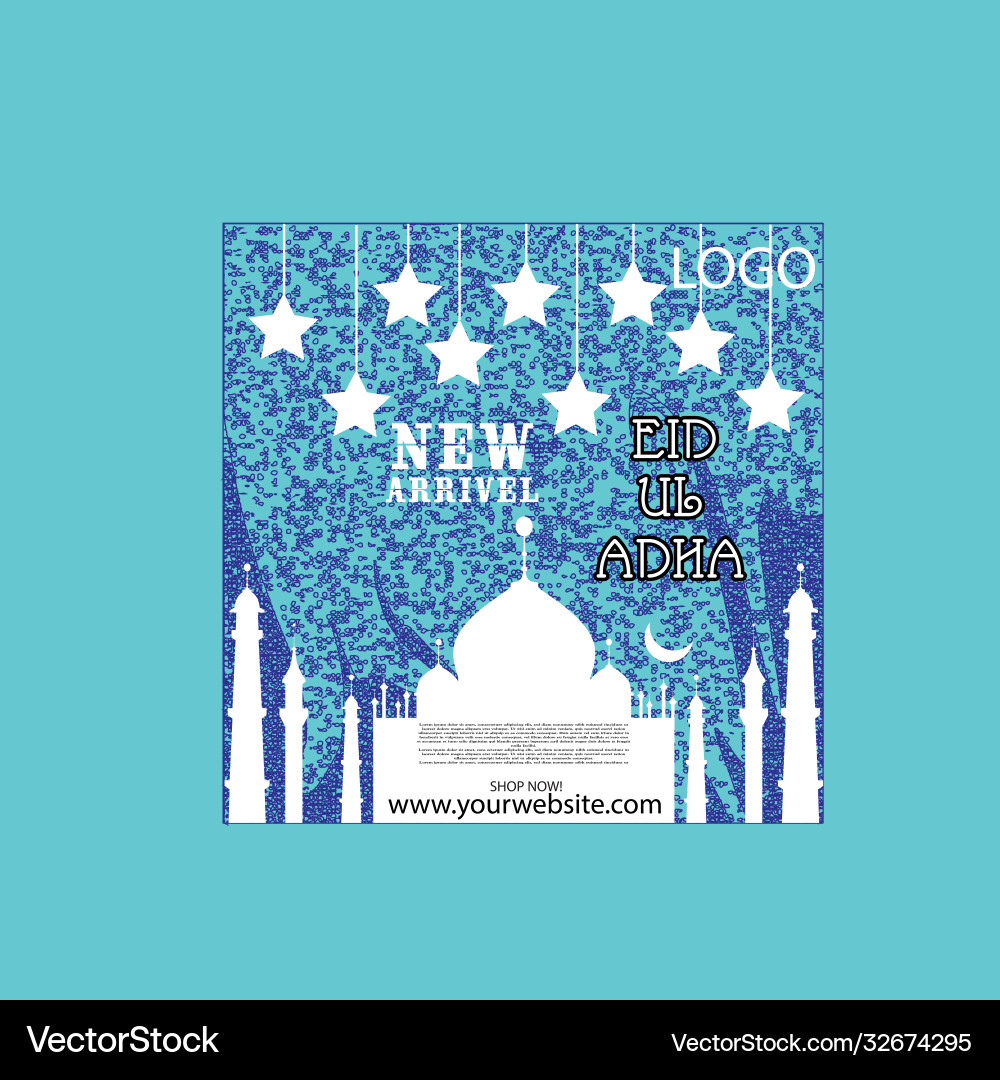New arrivel shining eid ul adha social media post Vector Image
