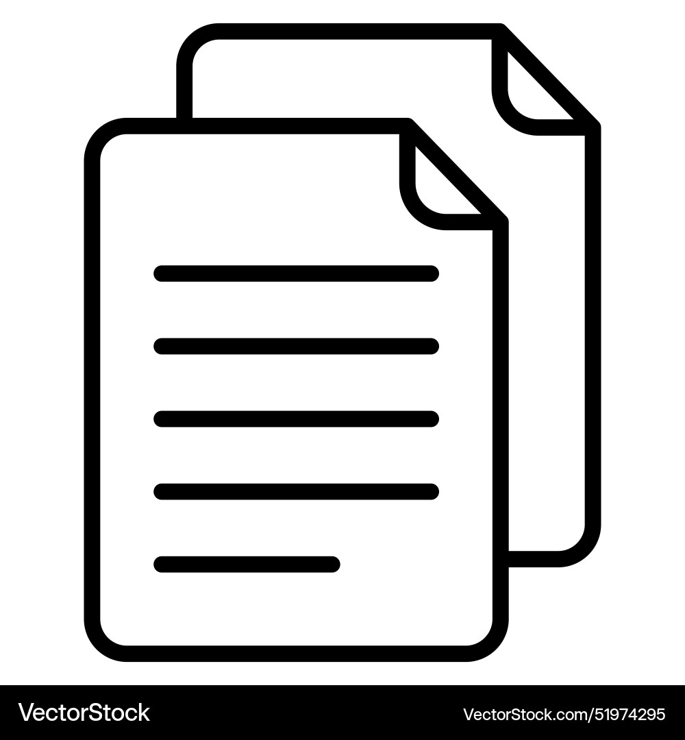 Paper data file document icon in thin line style vector image