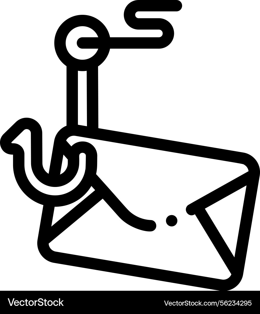 Phishing icon thin linear style design isolated Phishing icon thin linear style design isolated vector image